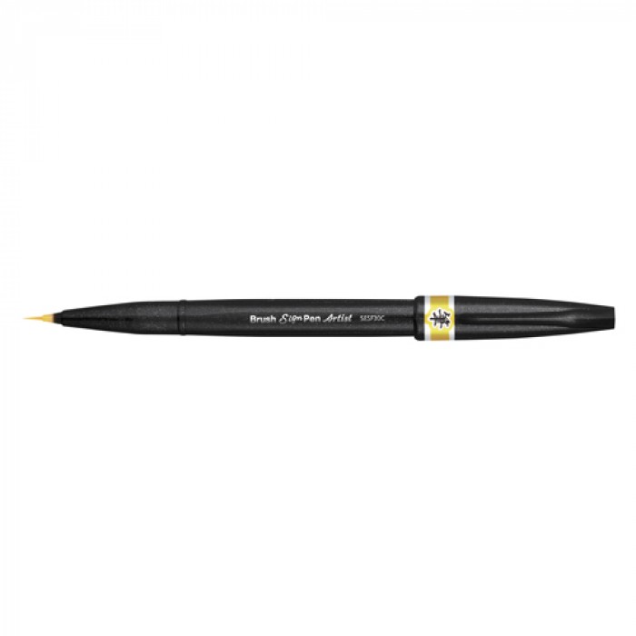 Браш пен Brush Sign Pen Artist, ultra-fine, жёлтый фломастер кисть pentel brush sign pen оливковый
