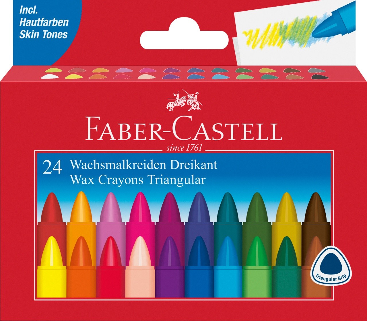Набор мелков восковых Faber-castell 24 цв трехгранные в картоне о почитании имени божия