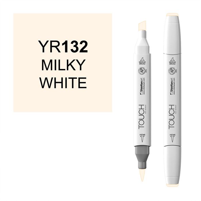 Маркер спиртовой BRUSH Touch Twin цв. YR132 молочный белый альбом для рисования 30л а4 панда на дереве скрепка мел картон выб лак