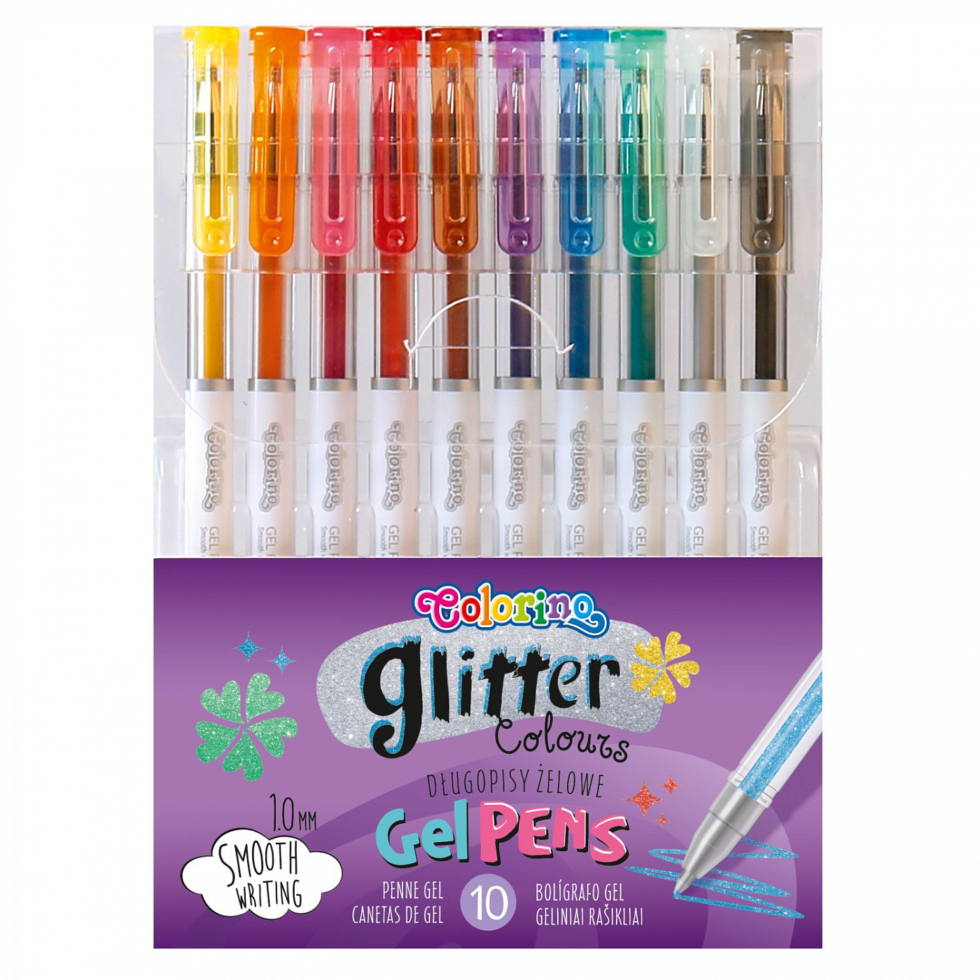 Набор гелевых ручек Colorino, 10 цветов с глиттерами пишущий узел для перьевой ручки manuscript m 1 1 мм блистер