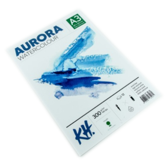 Альбом-склейка для акварели Aurora Rough А3 12 л 300 г 100% целлюлоза альбом для акварели на спирали aurora cold а4 12 л 300 г 100% целлюлоза