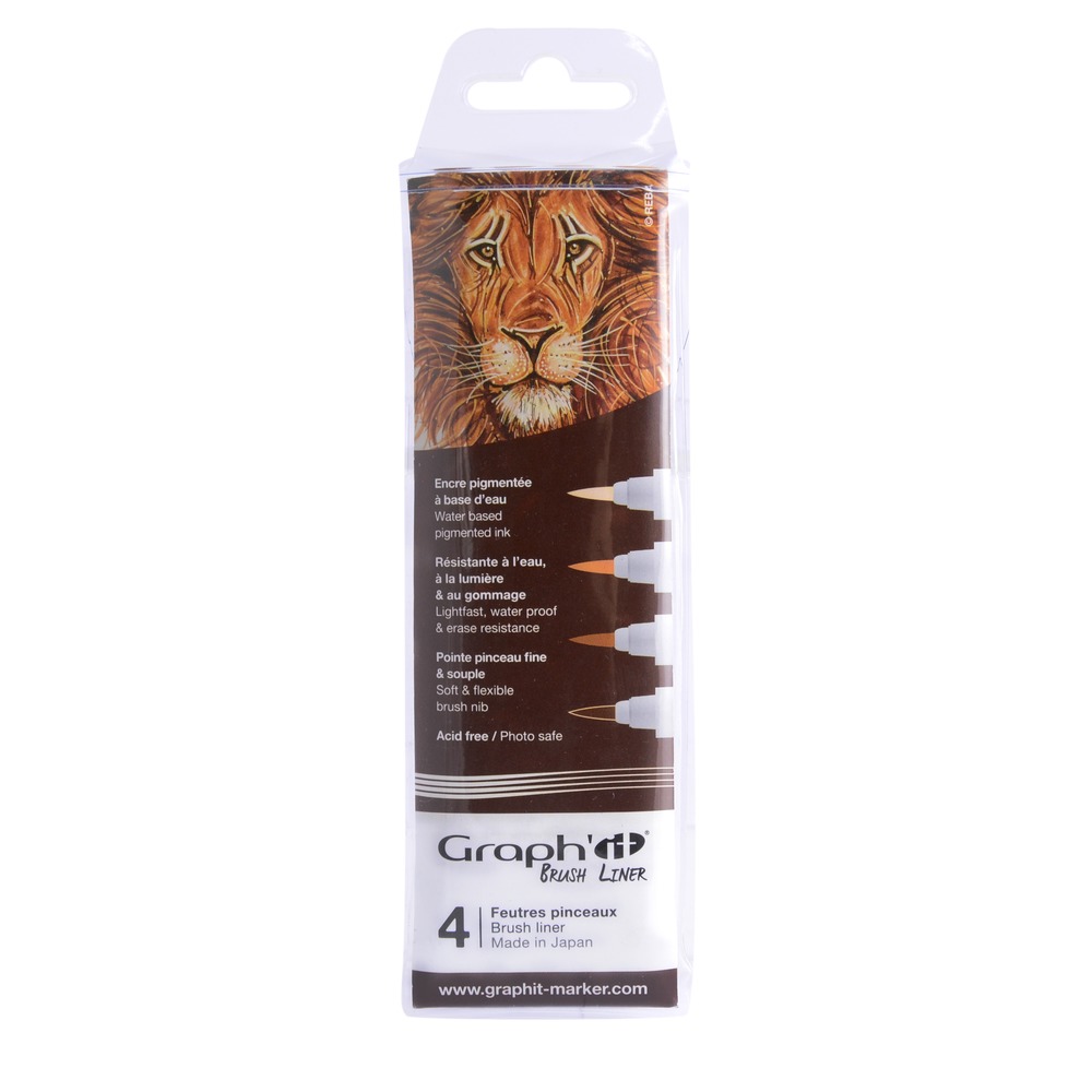 Набор ручек капиллярный Graph'it Brush 4 шт, коричневые оттенки
