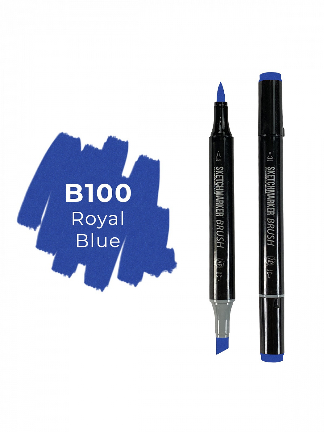 Маркер двухсторонний на спиртовой основе Sketchmarker Brush Цвет Королевский синий маркер с нитроэмалью синий lekon 011604