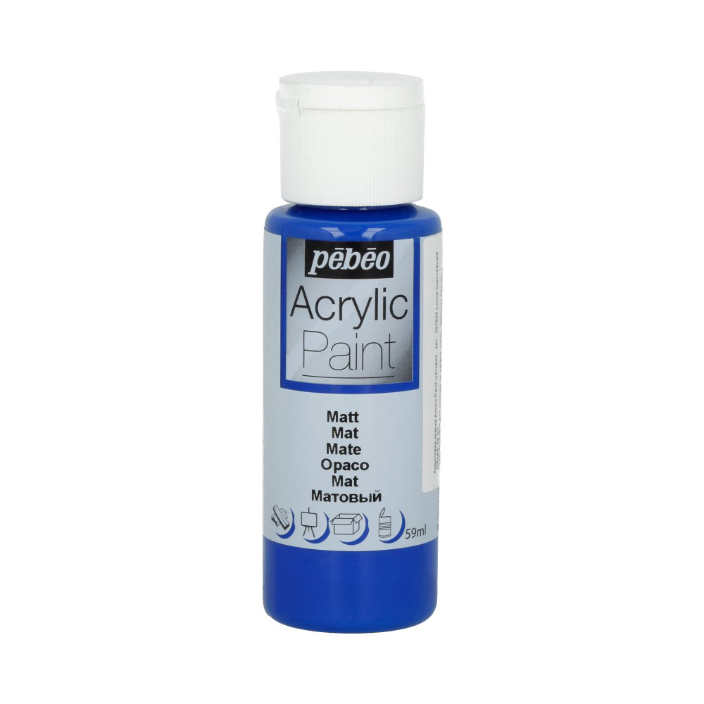 Акрил для декора Pebeo Acrylic Paint 59 мл матовый синий королевский 389₽