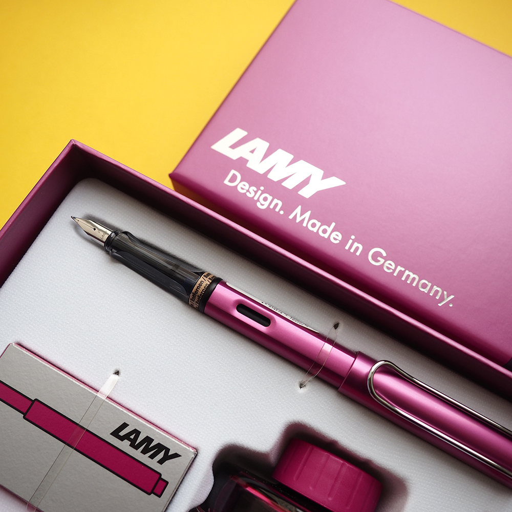 Набор ручка перьевая LAMY Al-star, F корпус ярко розовый+ картриджи розовые + чернила розовые Lamy-4032588/4032803 Lamy-4032588/4032803 - фото 3