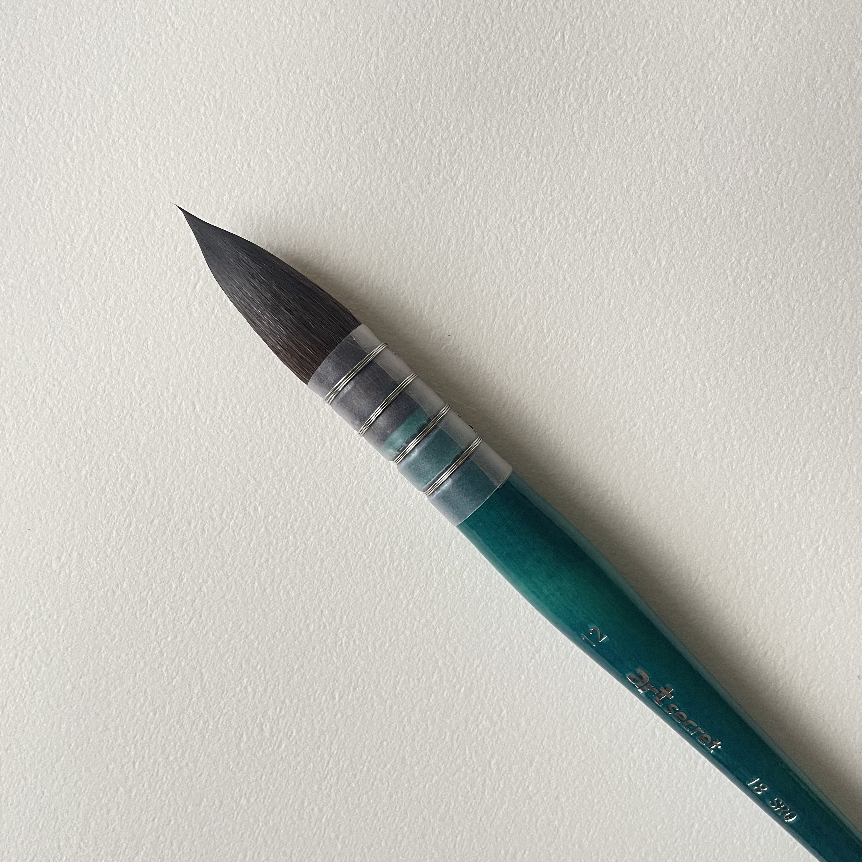 Кисть белка премиум 12 Art Secret, французское крепление, голубая коротка ручка, 18SRQ