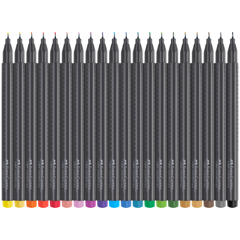 Набор капиллярных ручек Faber-Castell "Grip Finepen" 20 цв., 0,4 мм, трехгран., пласт. уп., европодв Вид№2