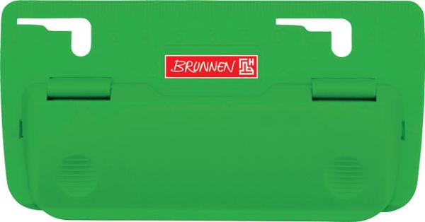 Дырокол компактный Brunnen линейка, может служить зажимом для листов в кольцевой папке, зеленый BRN-20650-52 - фото 1