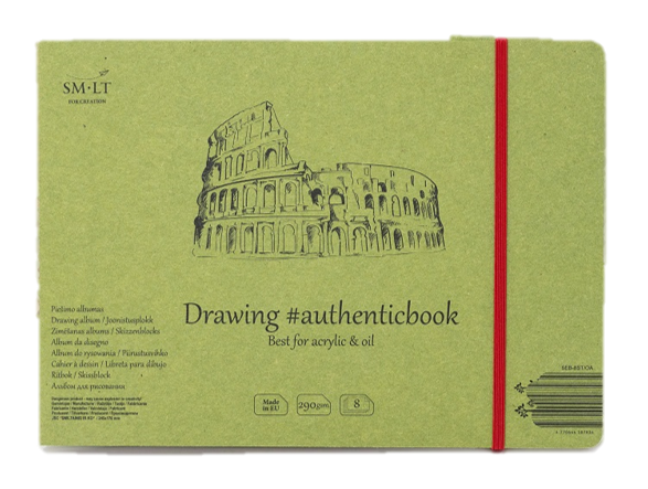 Альбом для акрила SMLT Acrylic #authenticbook с резинкой 24,5x18,6 см 8 л 290 г brauberg ежедневник недатированный с резинкой а6 котики