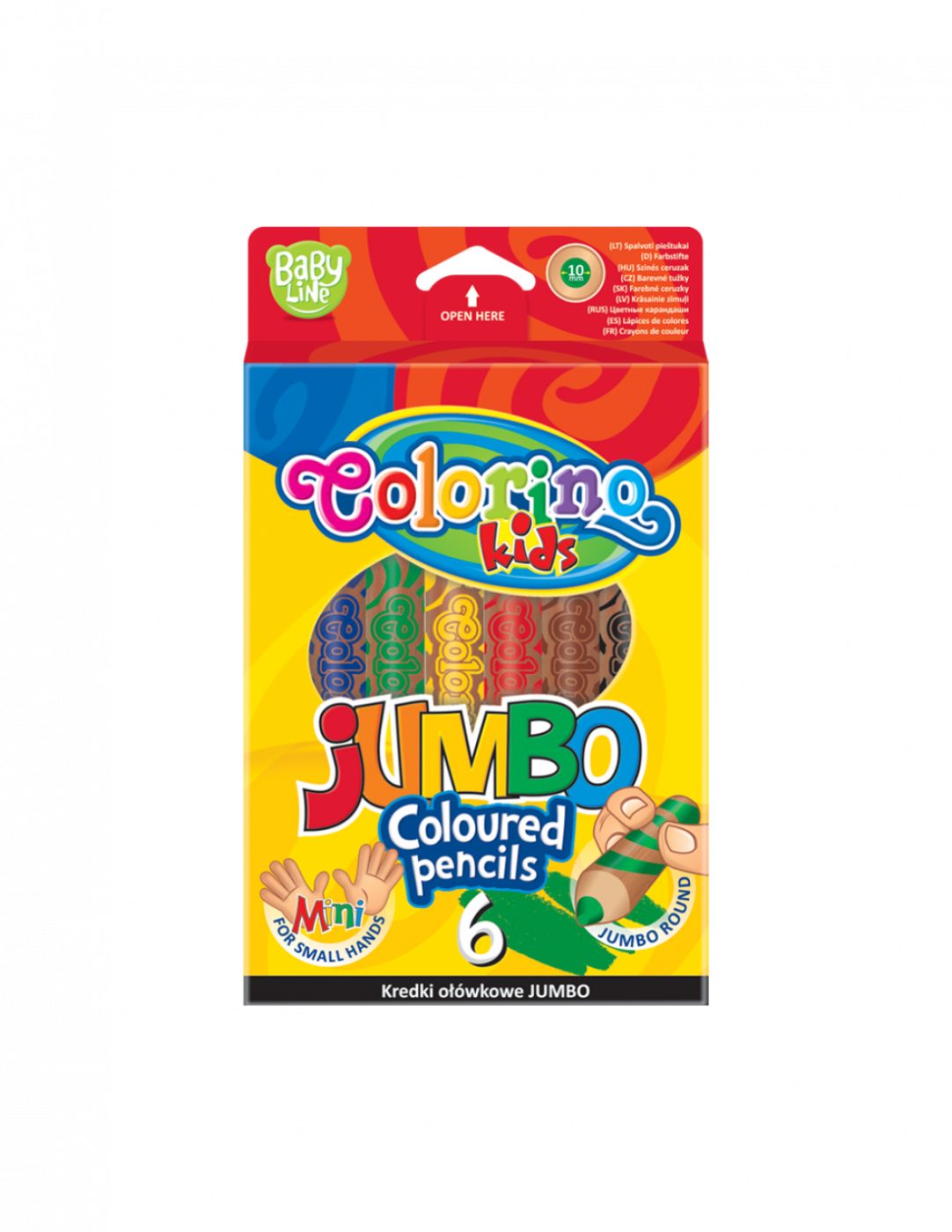 Набор карандашей цветных Colorino EXTRA JUMBO, 6 цв, с корпусом натурального дерева рисование в детском саду 3 4 года фгос