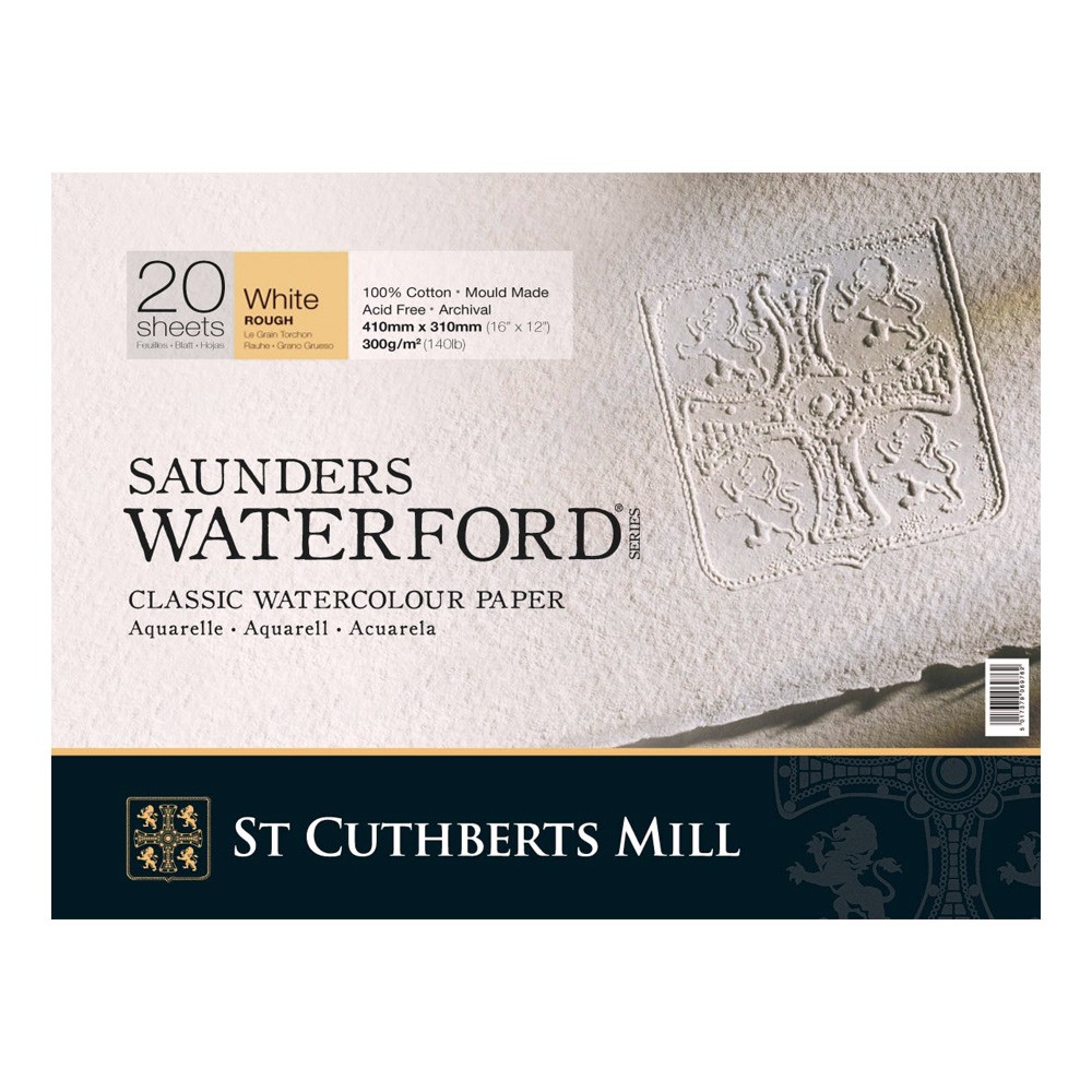 Альбом-склейка для акварели Saunders Waterford Rough крупное зерно 41х31 см 20 л 300 г белый SCM-46630001011E - фото 1