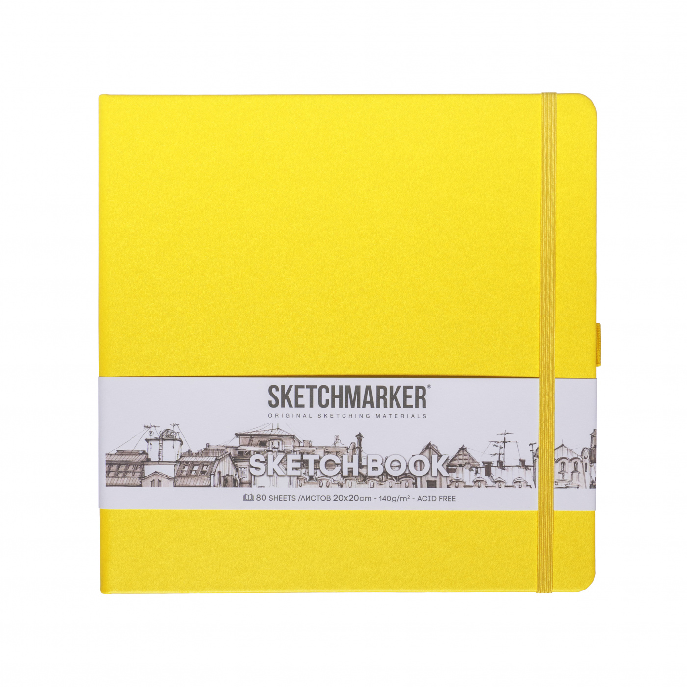 Блокнот для зарисовок Sketchmarker 20*20 cм 80 л 140 г, твердая обложка Лимонный ежедневник в мягкой обложке будь первым не только на луне а5 80 листов