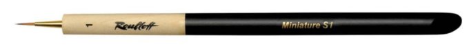 кисть синтетика 12 скошенная жемчужная roubloff 1p6g длинная ручка Кисть синтетика колонок имитация №1 лайнер Roubloff 