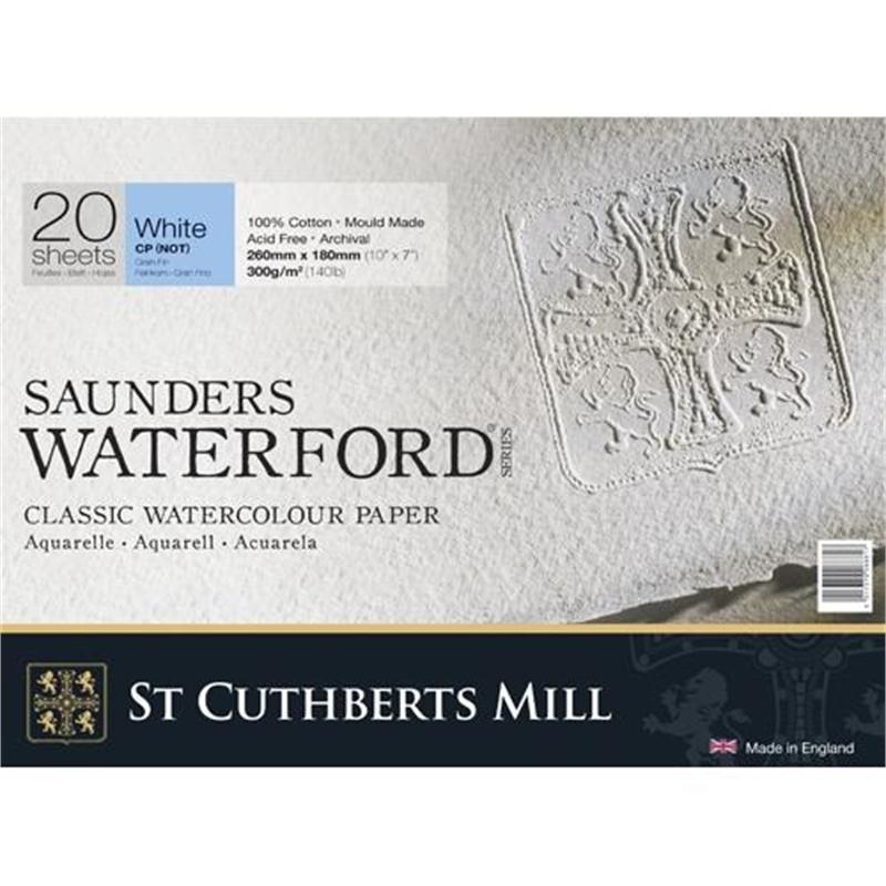 Альбом-склейка для акварели Saunders Waterford C.P. среднее зерно 36х26 см 20 л 300 г белый SCM-907136 - фото 1