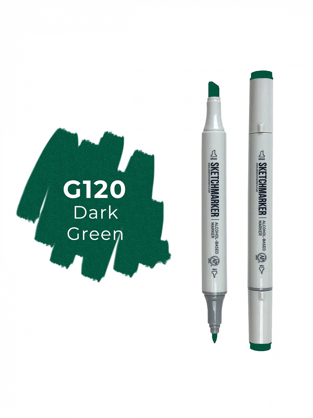 Маркер двухсторонний на спиртовой основе Sketchmarker Цвет Темный зеленый маркер спиртовой promarker цв r946 оранжевый темный