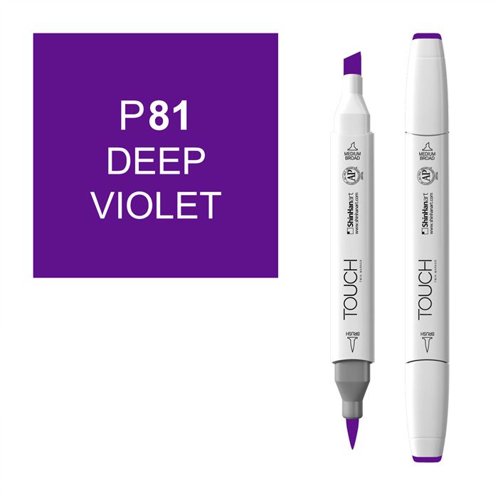 Маркер спиртовой BRUSH Touch Twin цв. P81 глубокий фиолетовый маркер кисть акварельный koi блендер