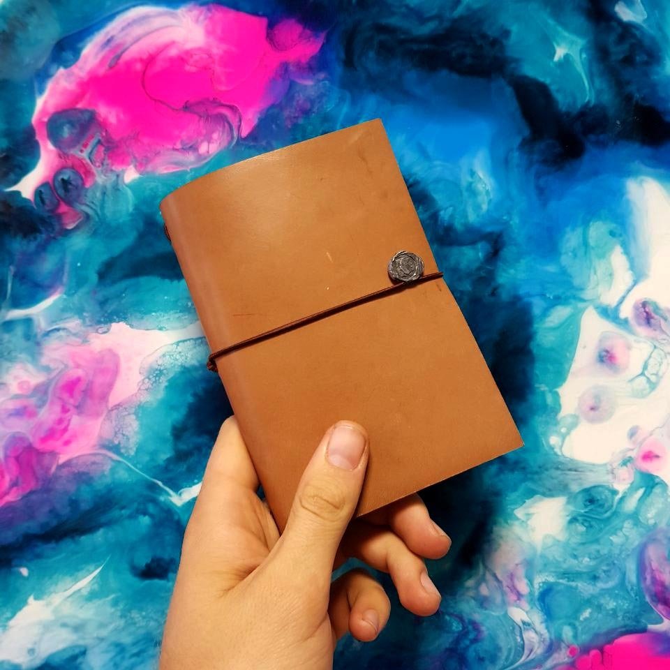 Кожаная обложка для 1-3 блокнотов Maxgoodz Cover А6, коньячная