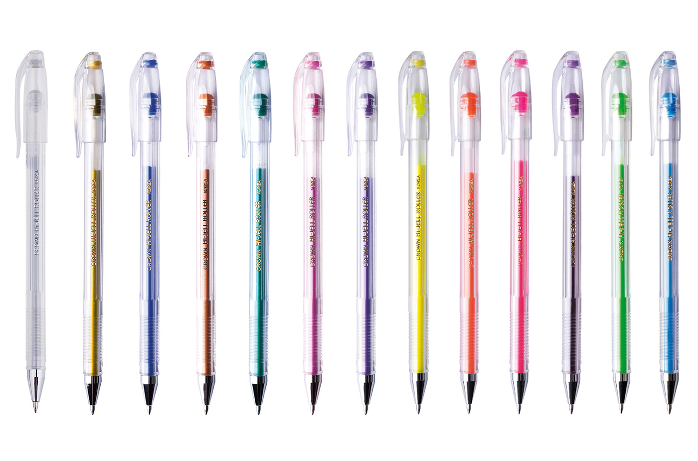 Ручка гелевая Crown HJR-500GSM 0,7 мм металлик Розовая