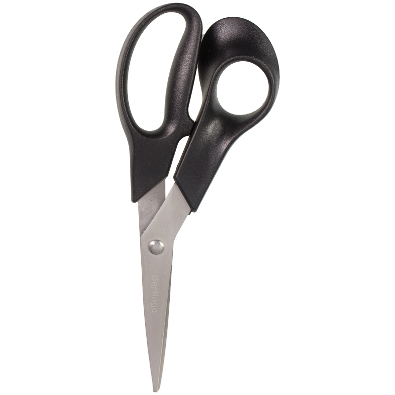 ножницы канцелярские 19 см ручки пластиковые черные Ножницы для левшей Berlingo 