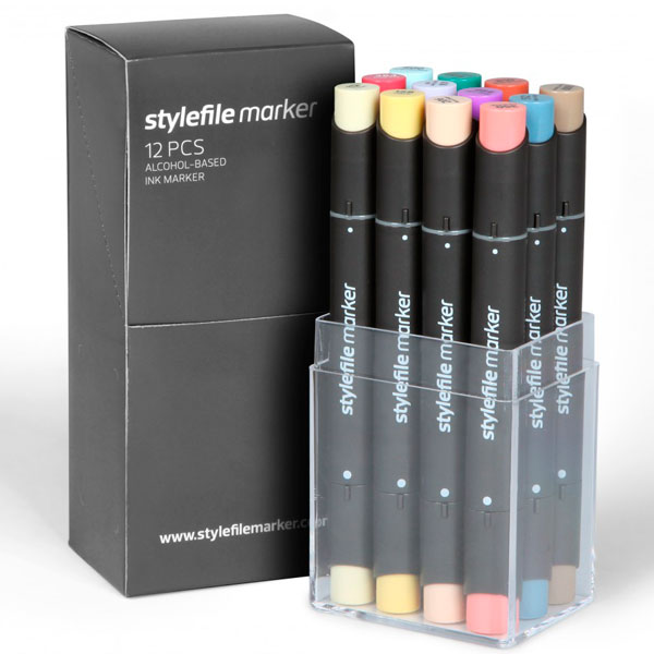 Набор маркеров Stylefile 12 шт Основные цвета C SFS12MC - фото 1
