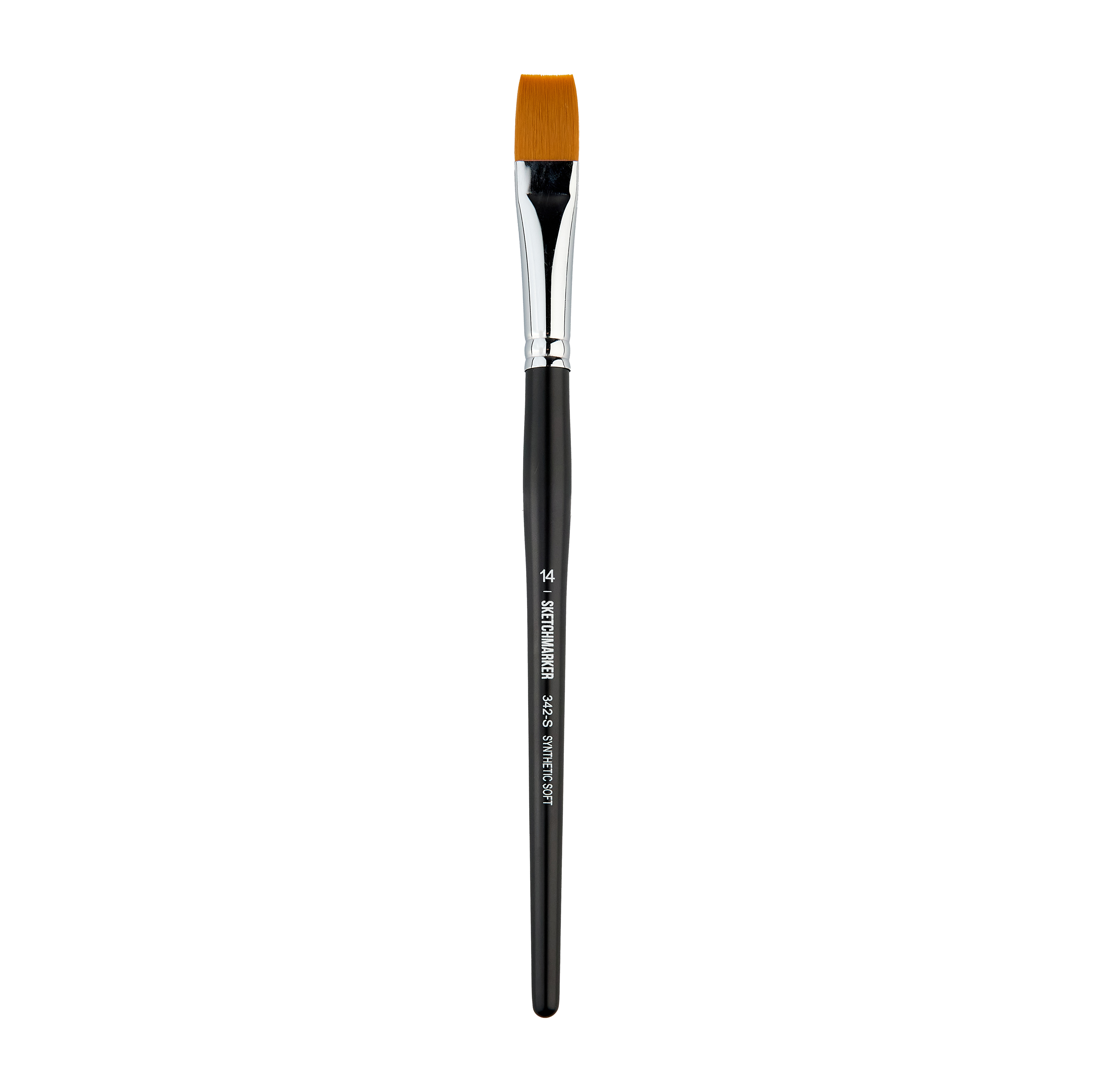 Кисть синтетика мягкая №14 плоская Sketchmarker "342" ручка короткая
