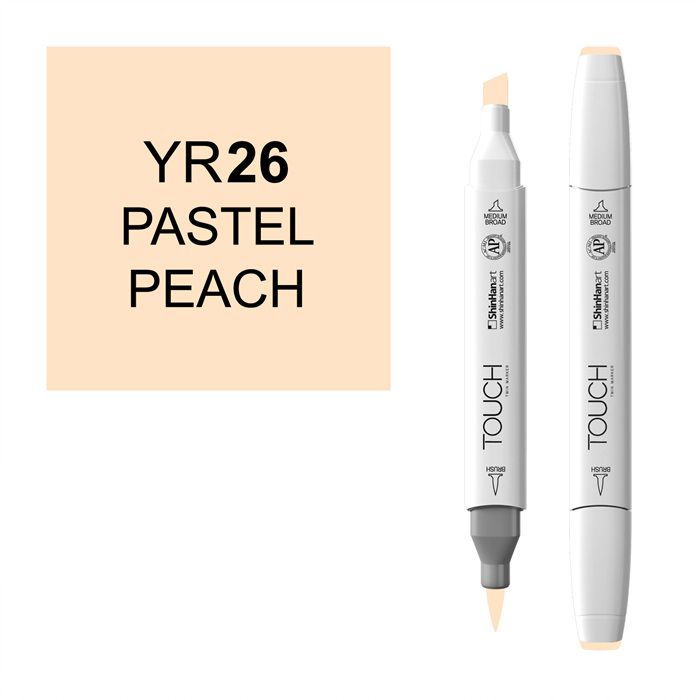 Маркер спиртовой BRUSH Touch Twin цв. YR26 пастельный персиковый маркер текстовыделитель luxor pasteliter 5 0 мм пастельный лавандовый