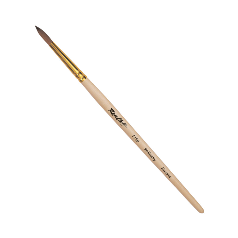 Кисть колонок 3 круглая Roubloff 1150 короткая ручка плак 1098₽