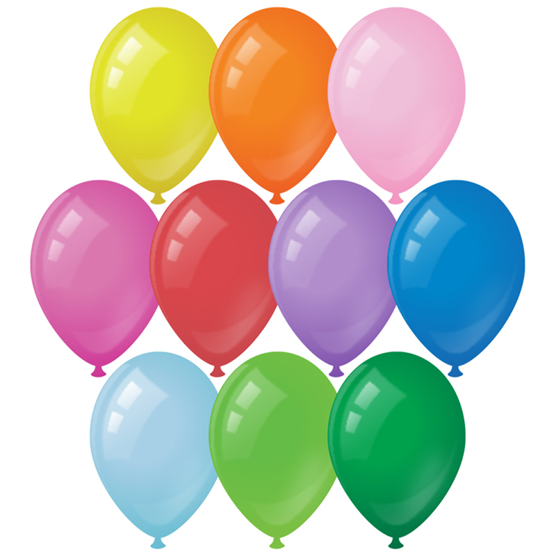 Набор воздушных шаров MESHU М12/30 см, 50 шт, пастель, 10 цветов ассорти 7 хрустальных шаров
