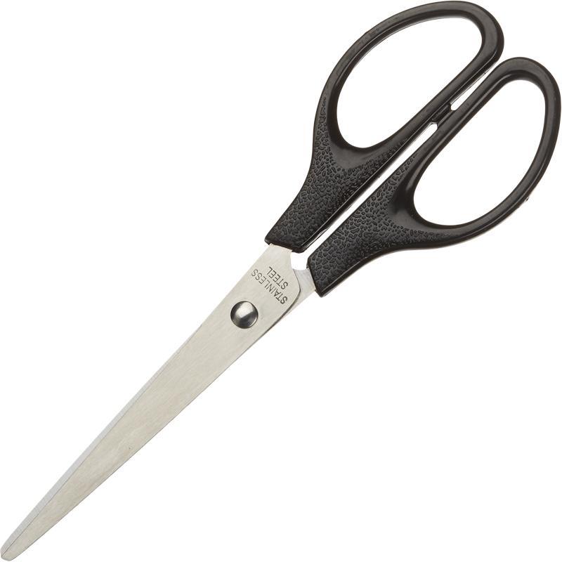 Ножницы Attache 180 мм с пластиковыми эллиптическими ручками, цвет черный Att-262864 - фото 1