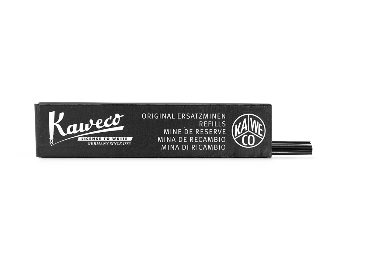 Набор грифелей для механических карандашей KAWECO 1.18 мм HB черный в картонной упаковке набор грифелей для механических карандашей kaweco 5 6 мм 3 шт текстовыделитель оранжевый желтый зеле