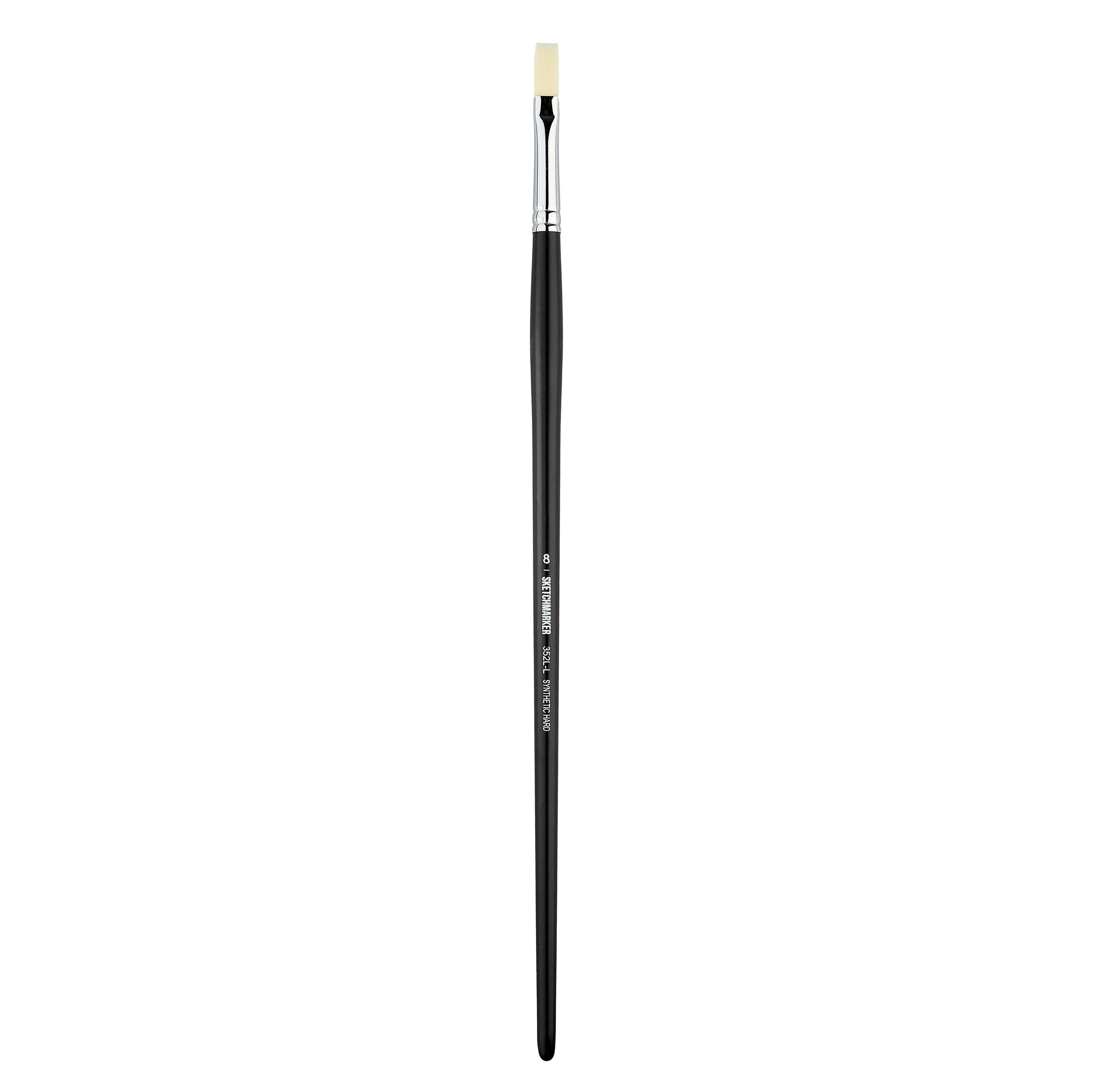 Кисть жесткая синтетика №8 плоская удлиненная Sketchmarker "352L" ручка длинная