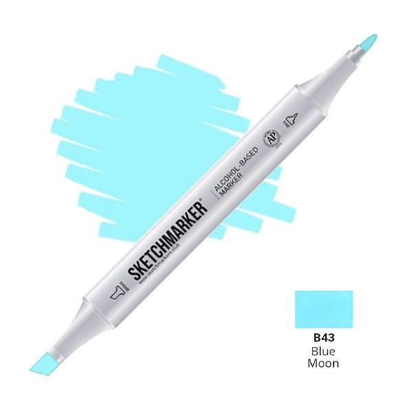 Маркер двухсторонний на спиртовой основе Sketchmarker Цвет Голубая луна