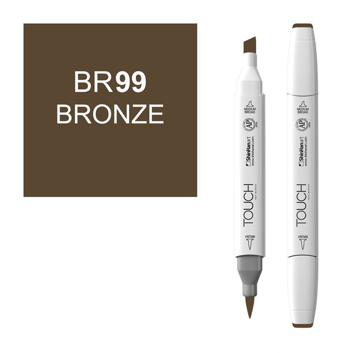Маркер спиртовой BRUSH Touch Twin цв. BR99 бронзовый маркер художественный сонет twin brush бронзовый сонет
