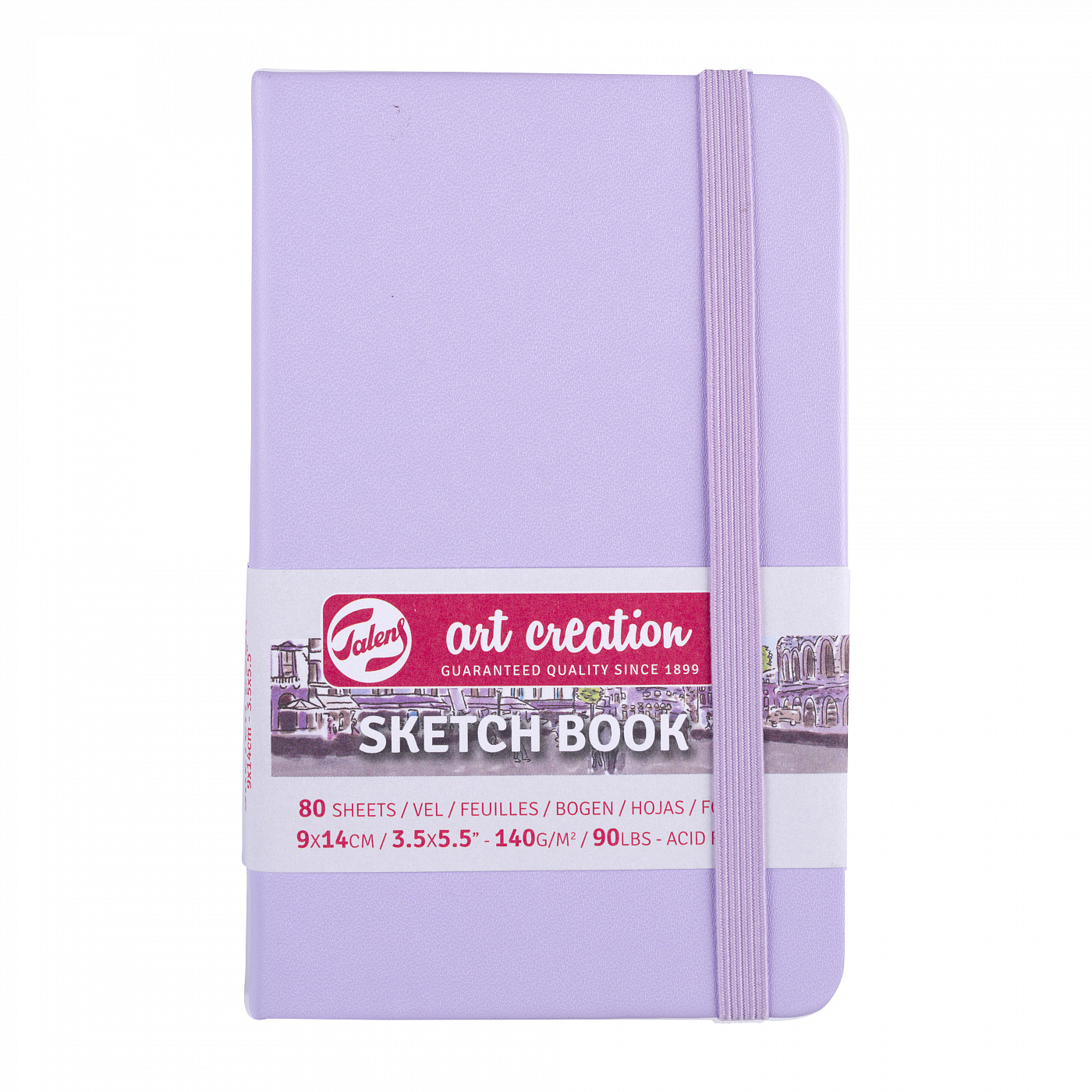 Блокнот для зарисовок Art Creation 9х14 см 80 л 140 г, твердая обложка, фиолетовый пастельный обложка для паспорта monochrome honey yellow