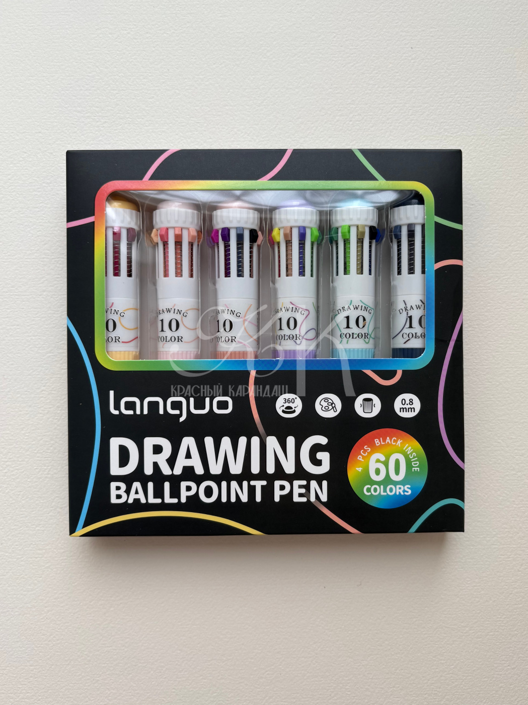Набор мультицветных ручек Languo 6 шт по 10 цветов 448₽