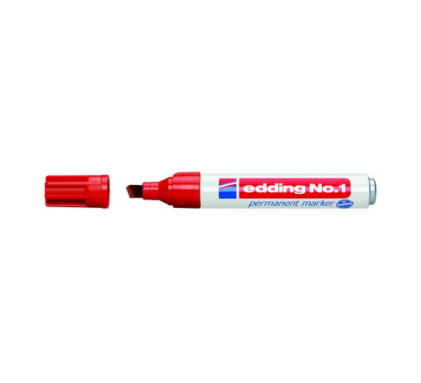 Купить Маркер перманентный Edding 1 1-5 мм со скошенным наконечником, красный, Германия