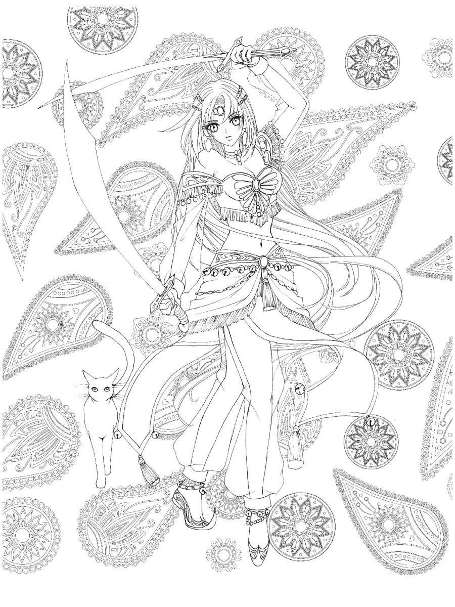 Раскраска Аниме-раскраска А4, 8 листов Феникс Манга-герои 64234