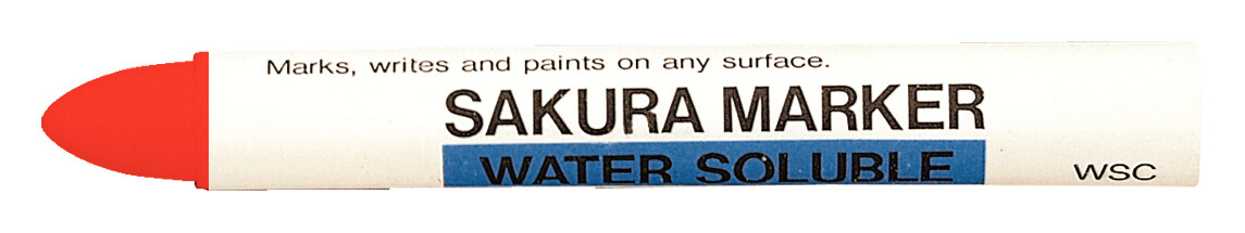маркер перманентный для гладких поверхностей sakura 140 4 0 мм красный Маркер-мелок водорастворимый Sakura 