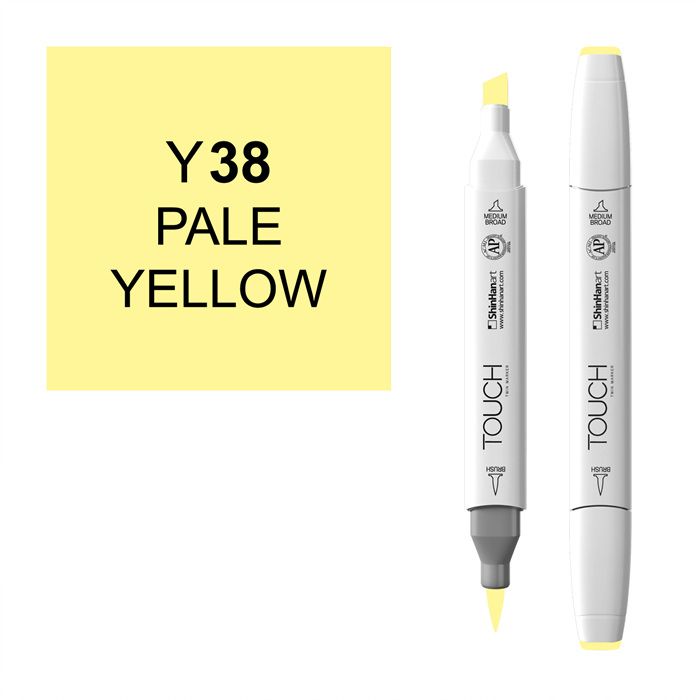Маркер спиртовой BRUSH Touch Twin цв. Y38 бледный желтый