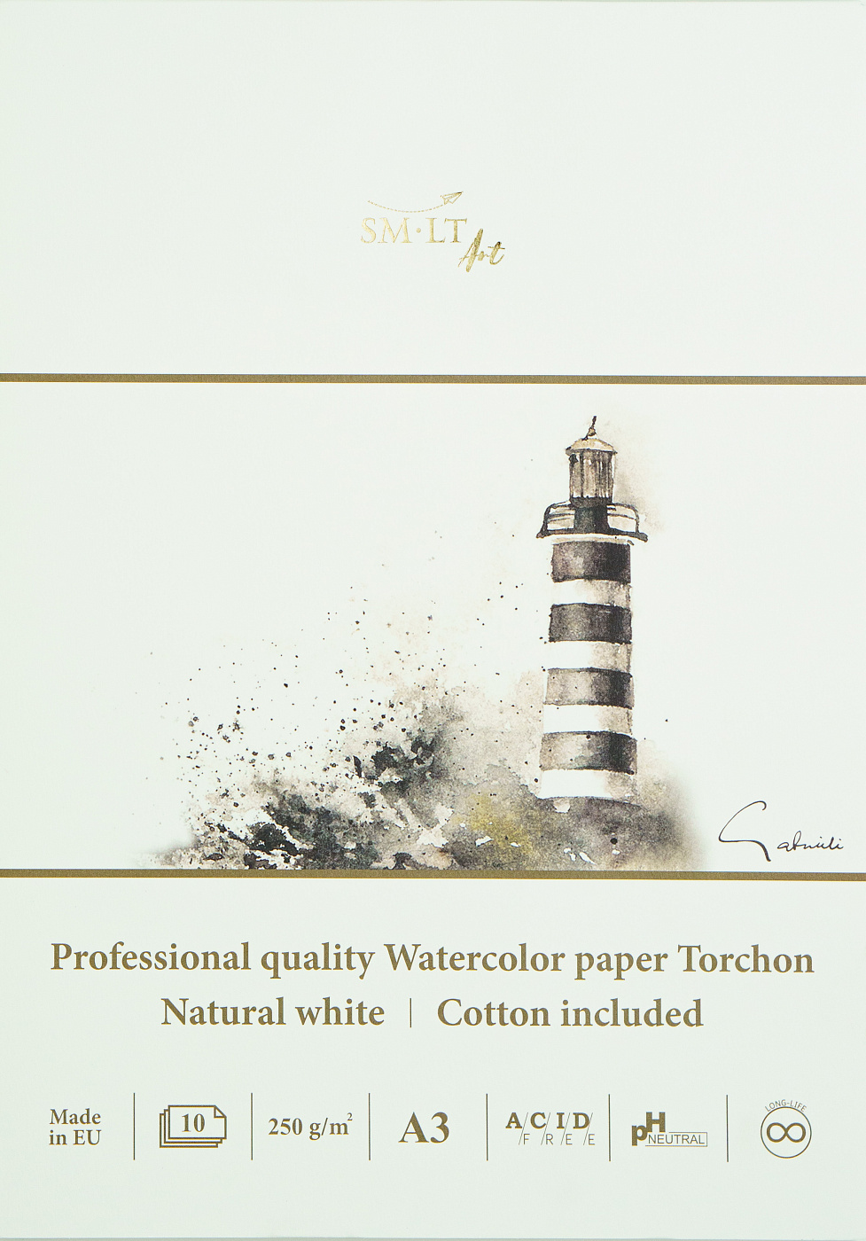 Альбом-склейка для акварели SMLT Watercolor А3 10 л 250 г торшон