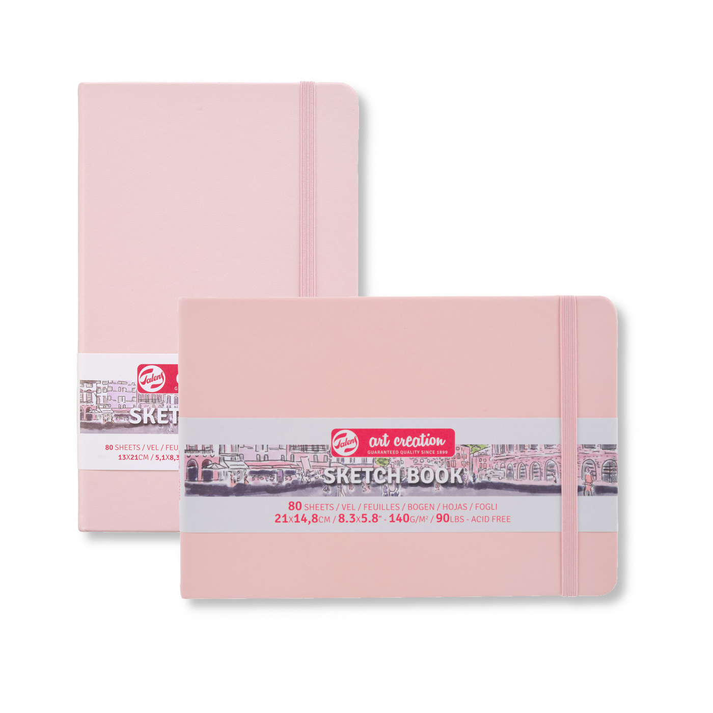 Блокнот для зарисовок Art Creation 80 л 140 г, твердая обложка, розовый, разные форматы блокнот 101 заветное желание розовый вязанка 01 1001