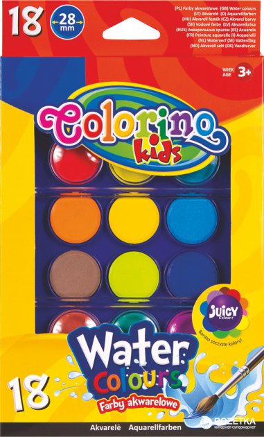 Набор акварели Colorino 18 цветов европодвес buton набор кистей из натурального ворса для макияжа