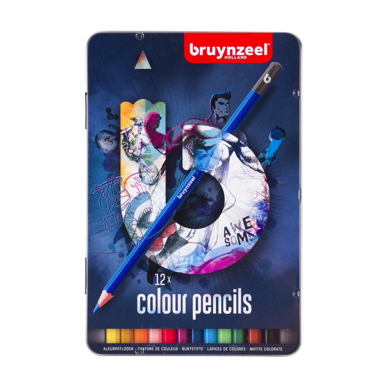 Набор цветных карандашей Bruynzeel 12 шт, синяя упаковка карандаши 12 ов erichkrause пластик шестигранные мягкий 3 0 мм грифель картонная упаковка яркая палитра европодвес