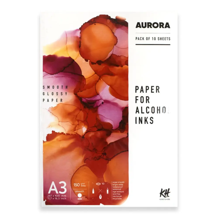 Бумага для спиртовах чернил Aurora А3 150 г, экстра-гладкая гофрированная бумага ярко жёлтая 50 х 250 см