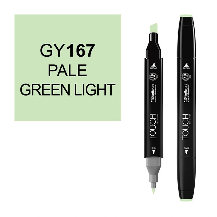 Маркер спиртовой Touch Twin цв. GY167 бледный светло-зелёный афрокосы sim braids 60 см 18 прядей ce светло зелёный зелёный ультрамарин fr 31