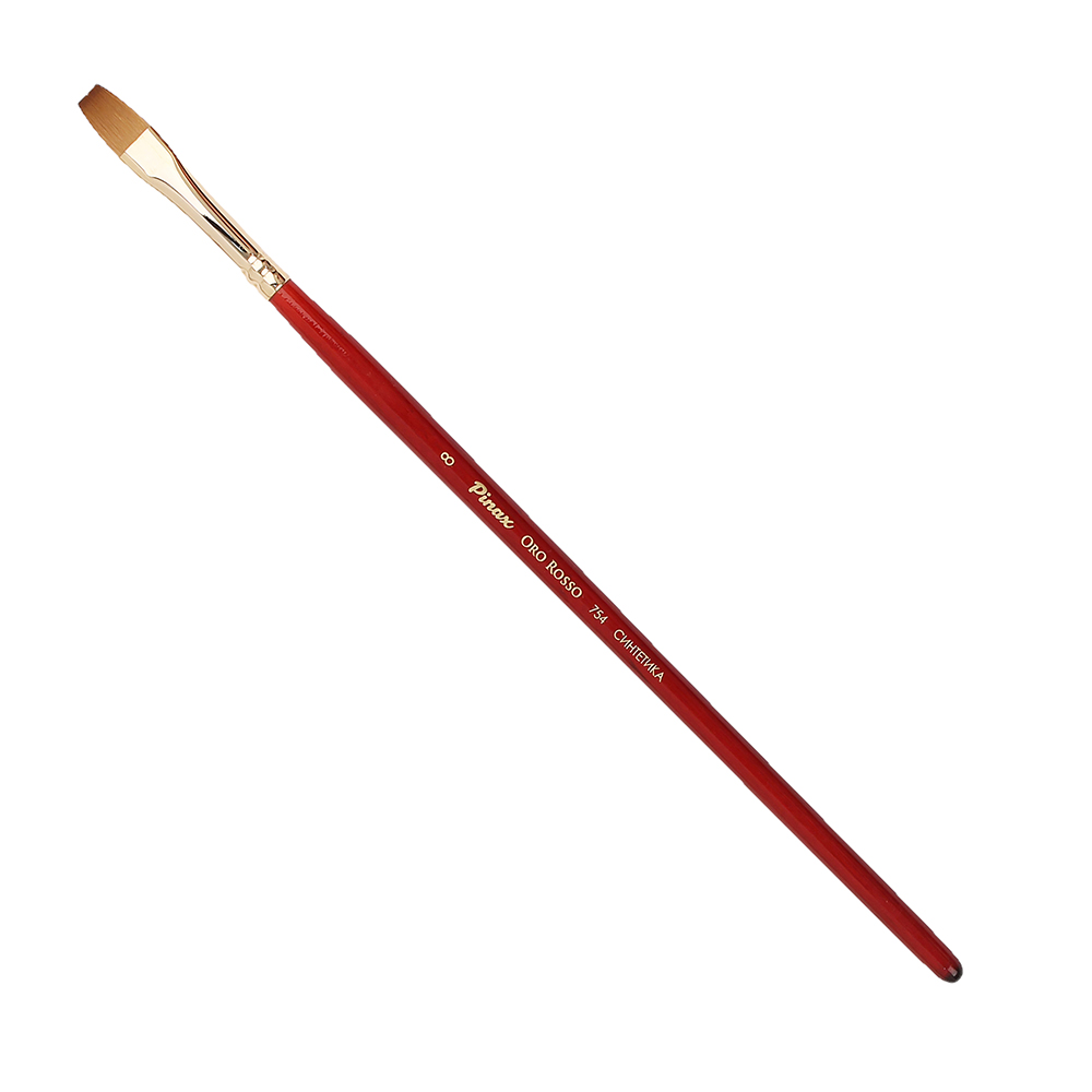Купить Кисть синтетика №8 плоская Pinax Oro Rosso 754 короткая ручка, Китай