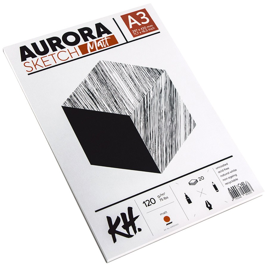 Скетчбук-склейка для набросков Aurora Smooth&Matt А3 20 л 120 г скетчбук на спирали aurora recycled а4 50 л 110 г серая бумага