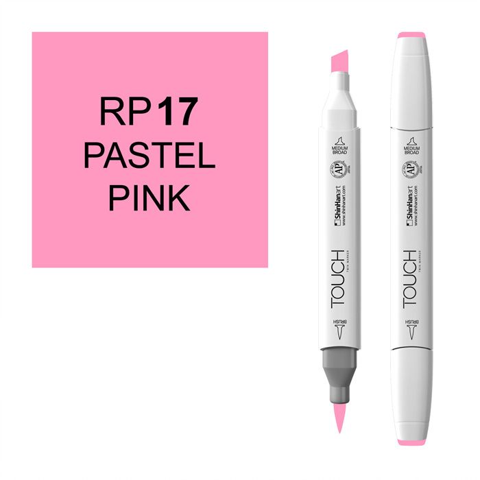 Маркер спиртовой BRUSH Touch Twin цв. RP17 пастельный розовый сменные файлы global fashion полумесяц 80 грит 50 шт