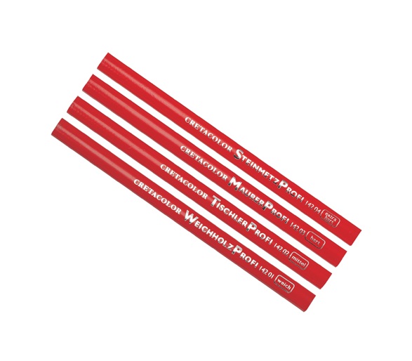 Карандаш плотничий Cretacolor XL, корпус красного цвета, твердость-средний, длина 24см