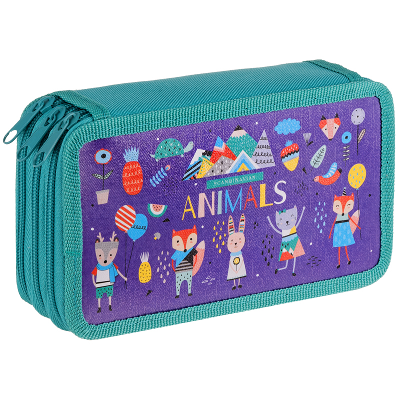 Пенал 3 отделения ArtSpace Animals 190110 мм ламинированный картон 584₽